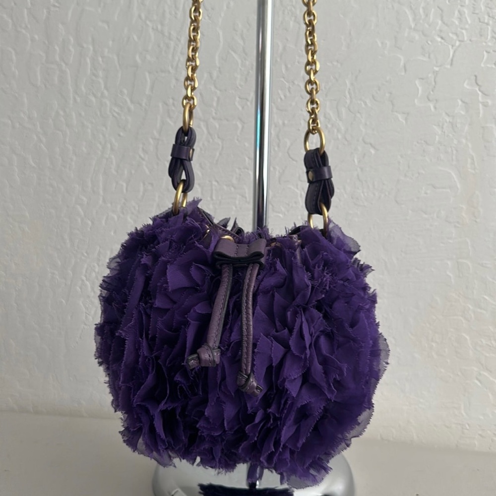 JUICY COUTURE Pouchette Purple Chiffon Bag